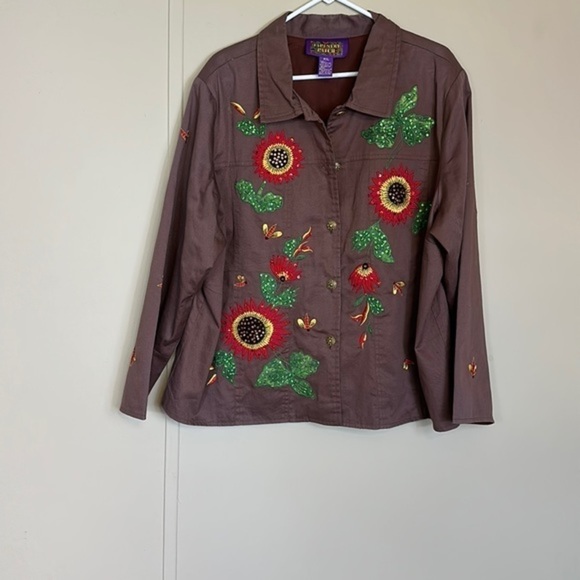 Tapestry patch size 2 xlarge Vintage 90s floral jacket - Picture 1 of 11